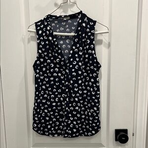 Beacon Navy and White Patterned Tank Top